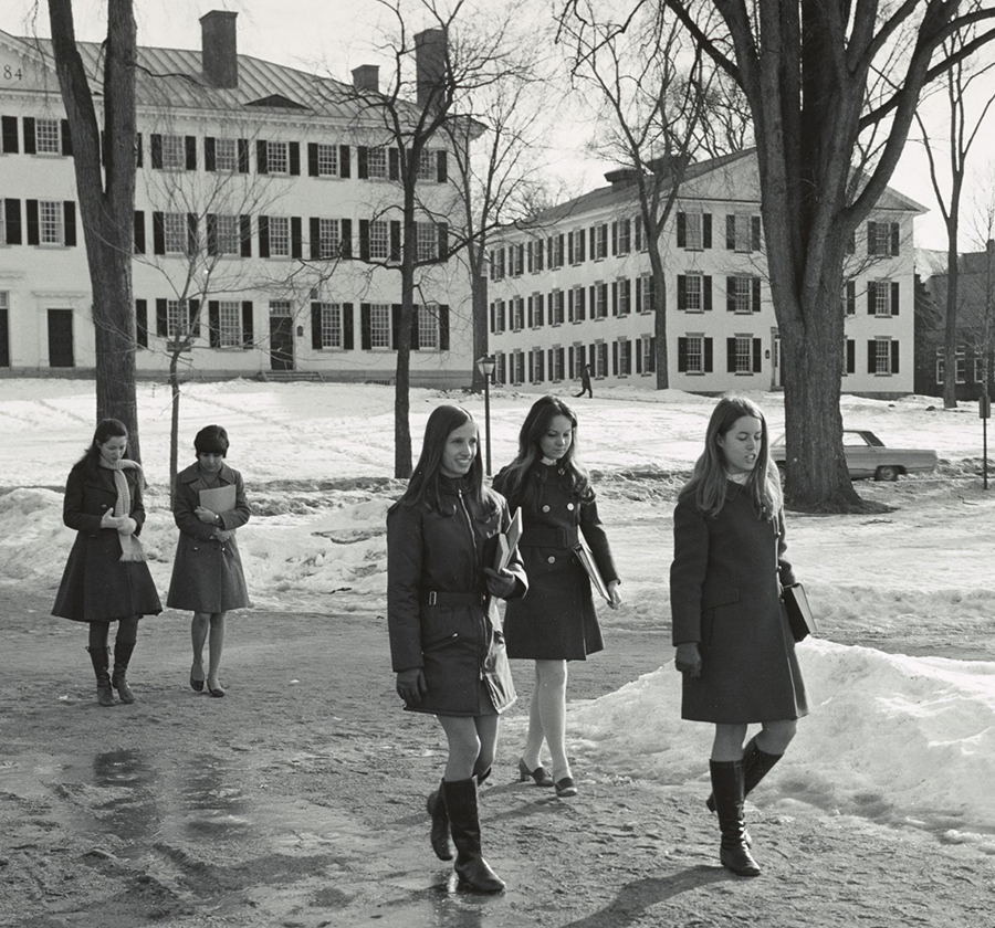 Students Walking Across the Green